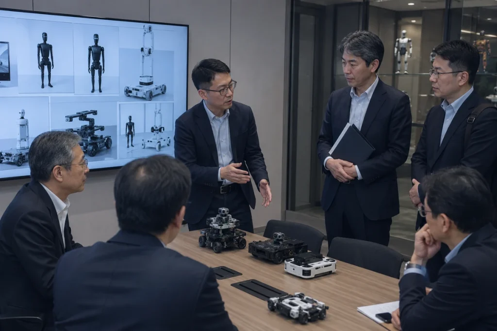 企業担当者との打ち合わせ