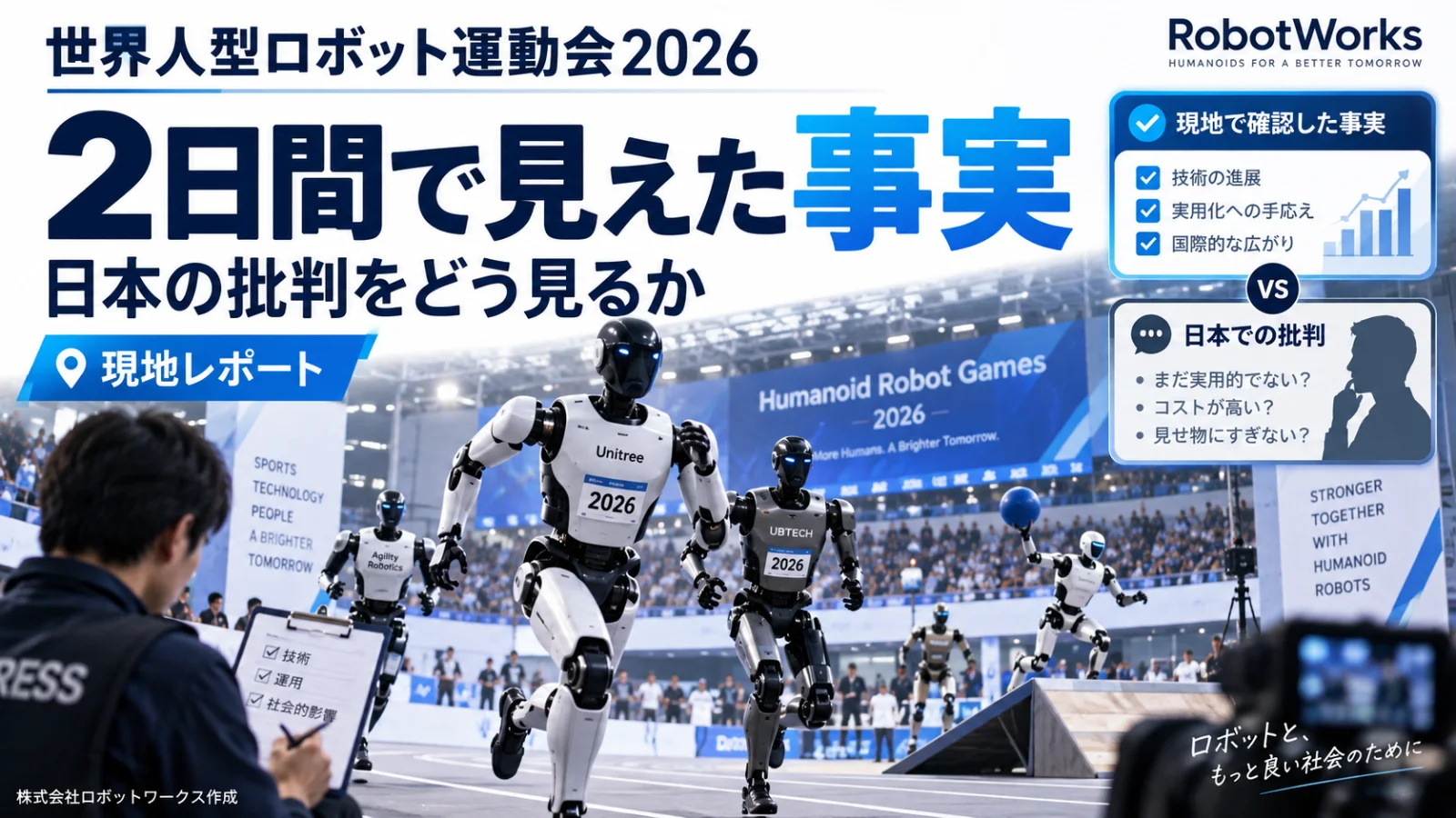 世界人型ロボット運動会2026 現地レポート|2日間で確認した事実と、日本での批判をどう見るか