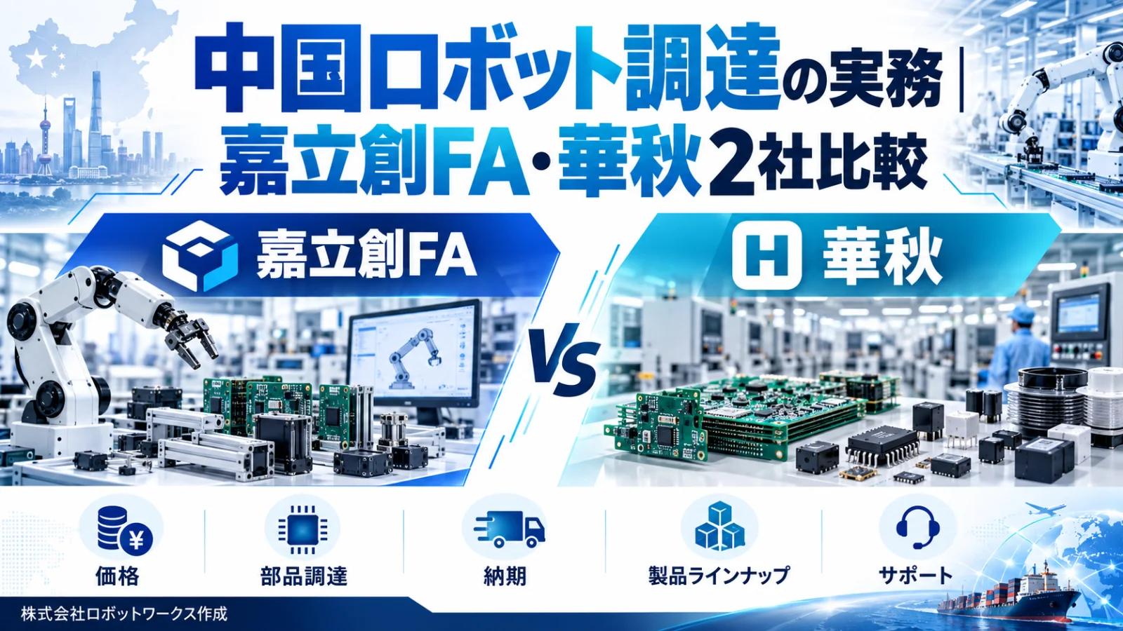 中国ロボット調達の実務|嘉立創FA・華秋2社比較