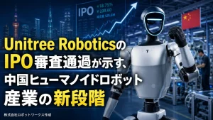 Unitree RoboticsのIPO審査通過と中国ヒューマノイドロボット産業を解説する記事のアイキャッチ